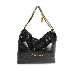 Chanel Black Quilted Shiny Calfskin Small Chanel 22 Bag